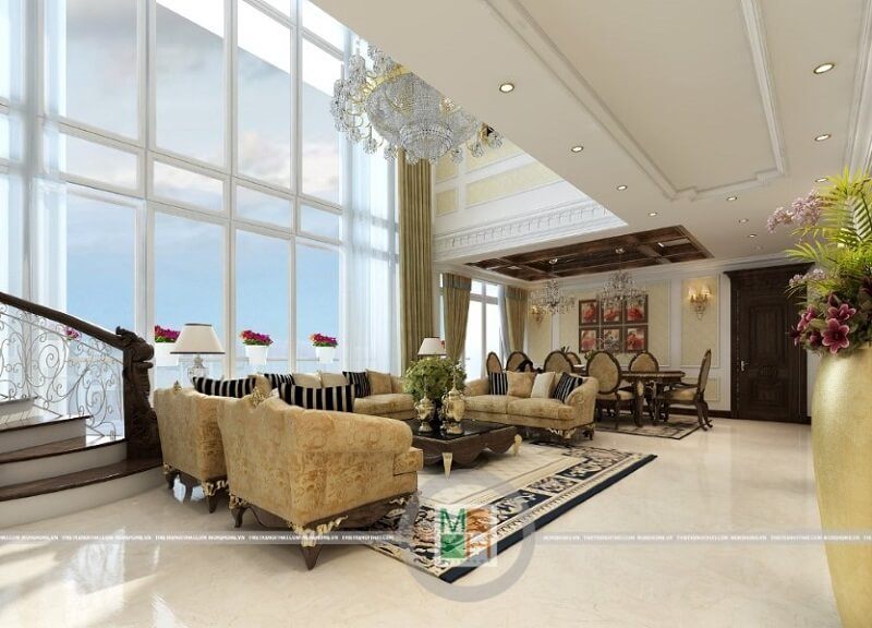 Thiết kế nội thất căn hộ chung cư Duplex Mandarin sang trọng mang đến cho gia chủ cảm giác thoải mái, đẳng cấp.