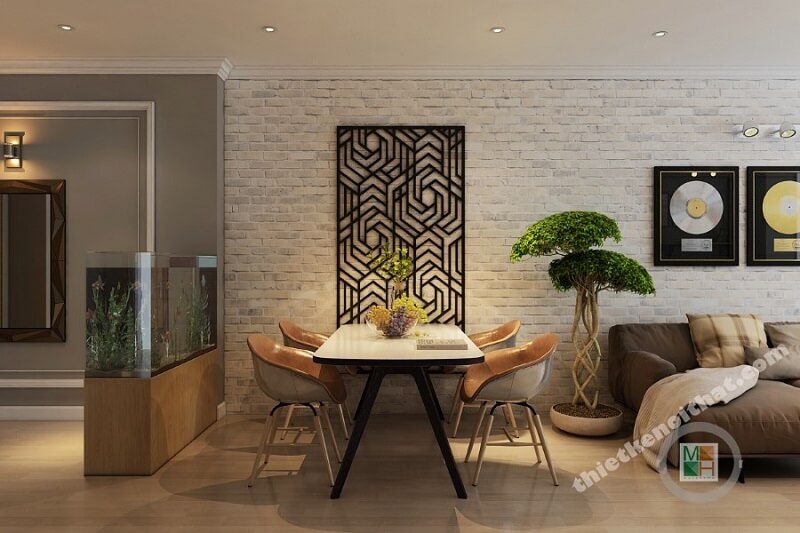 Mẫu thiết kế bàn ăn nhỏ gọn cho phòng ăn chung cư.