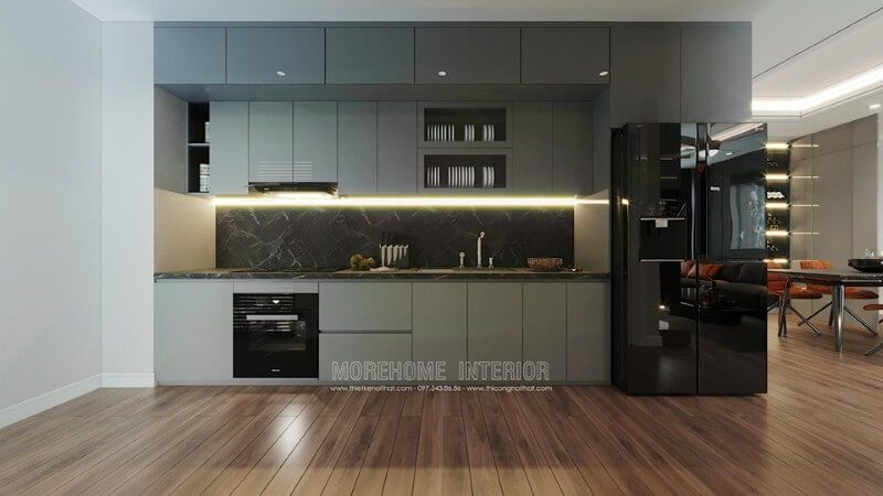 Mẫu tủ bếp gỗ công nghiệp đẹp phù hợp với mọi căn hộ chung cư
